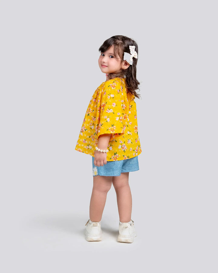 Pretty Posie Mustard Top