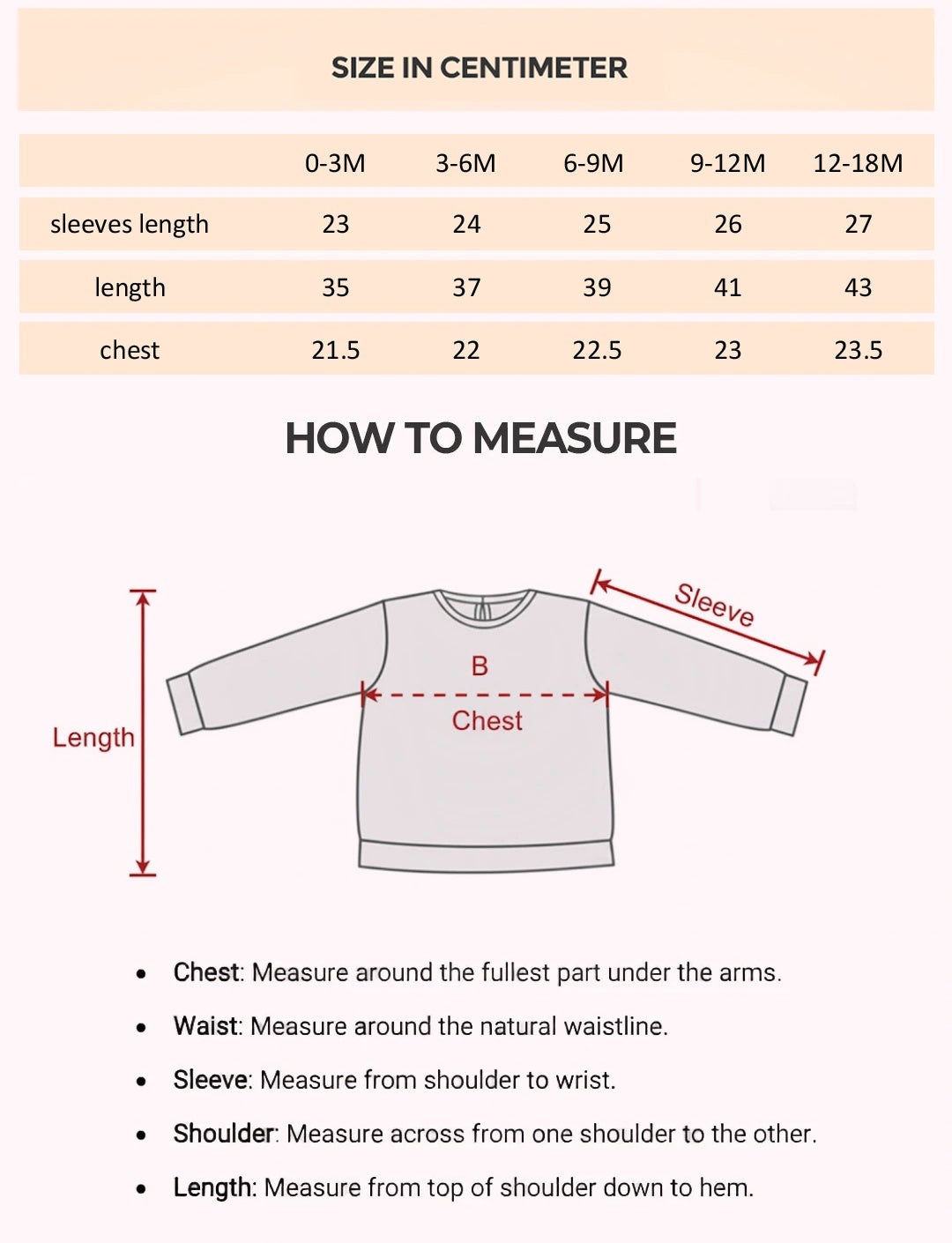 Size Chart for Florence Pretty Festive Dress