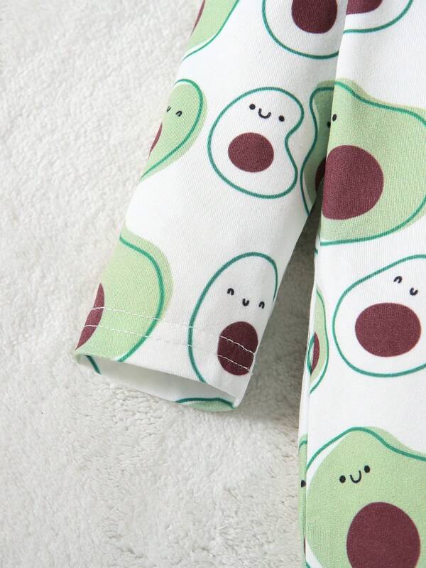 Fabric with avocado pattern on a white background