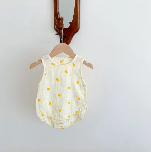 Dotty Darling Muslin Romper