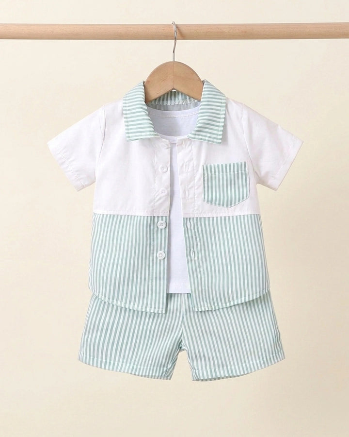 Striped Shorts & Shirt Set