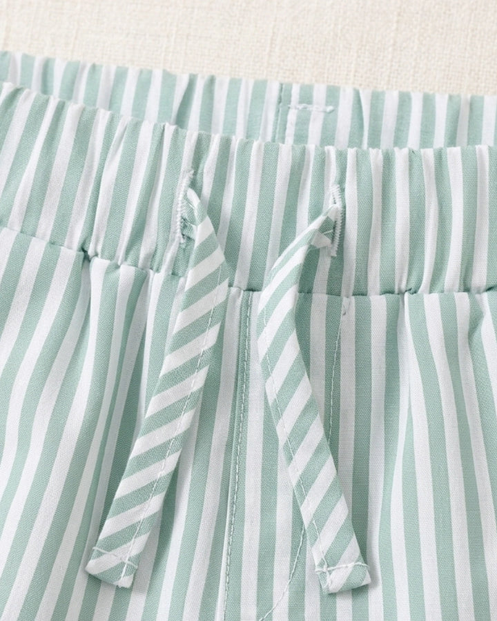 Striped Shorts & Shirt Set