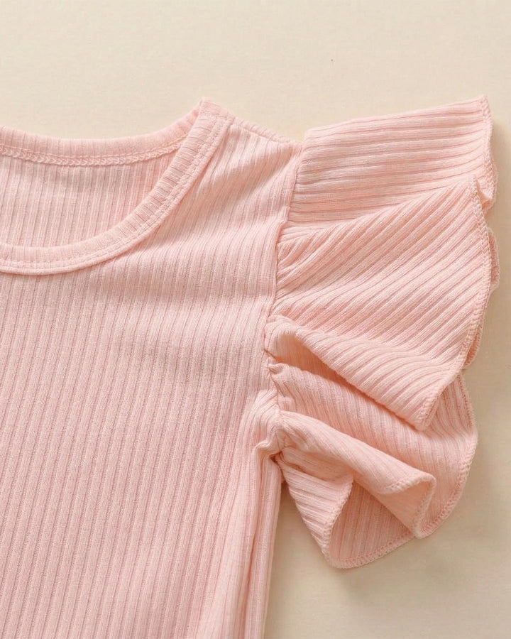 Crochet Ruffles Sleeve Rompers
