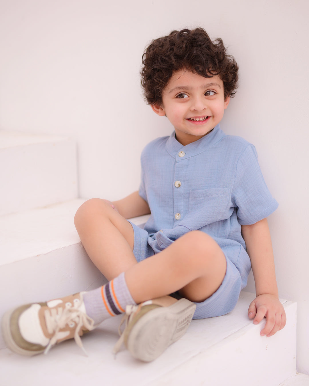 2pcs Cotton Muslin Summer Casual Set for Boys