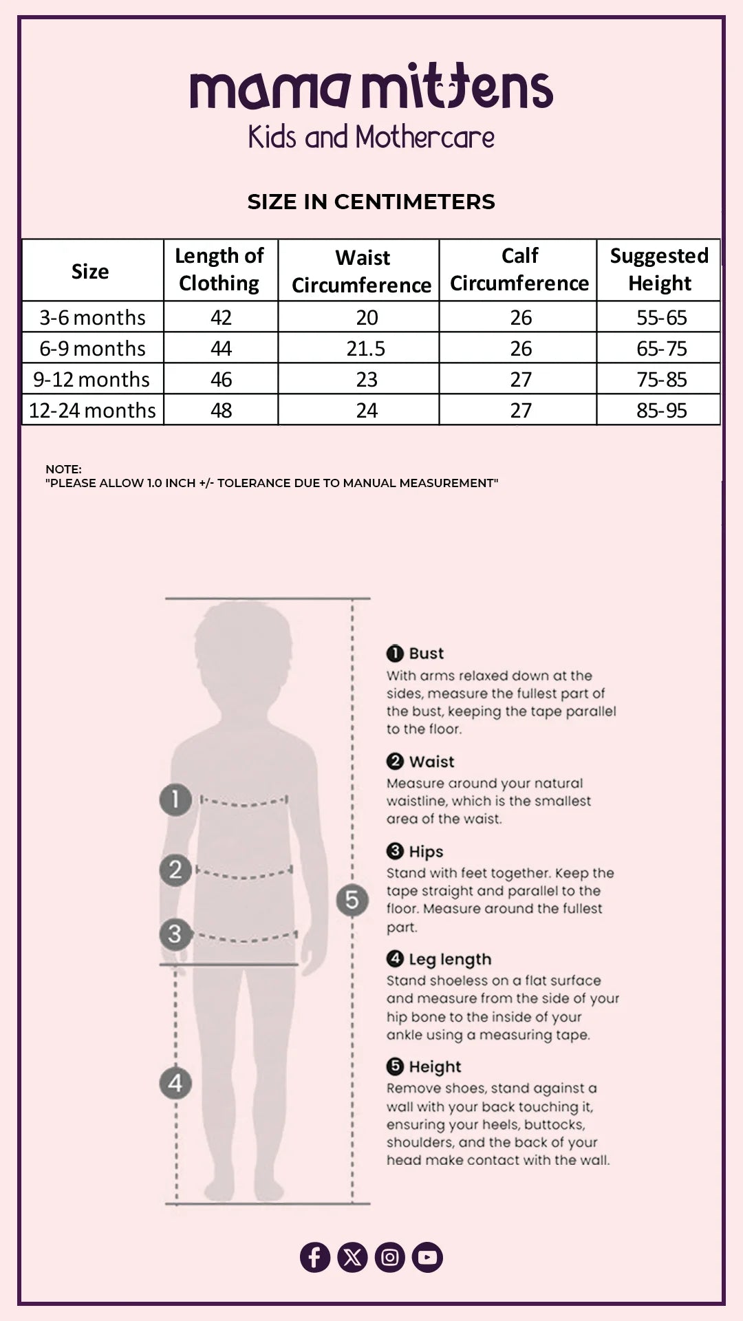 Size Chart for Coral Tulle Romper Dress
