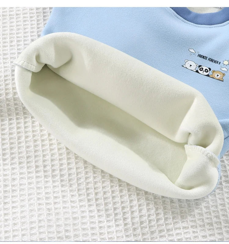 White bib on a textured white background