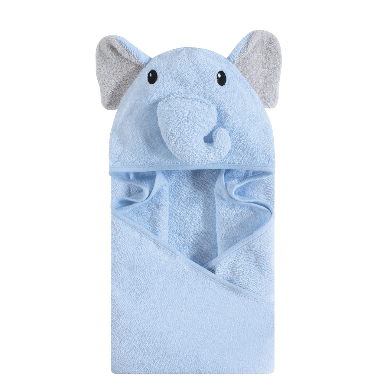 Elephant Face Hooded Towel – Light Blue