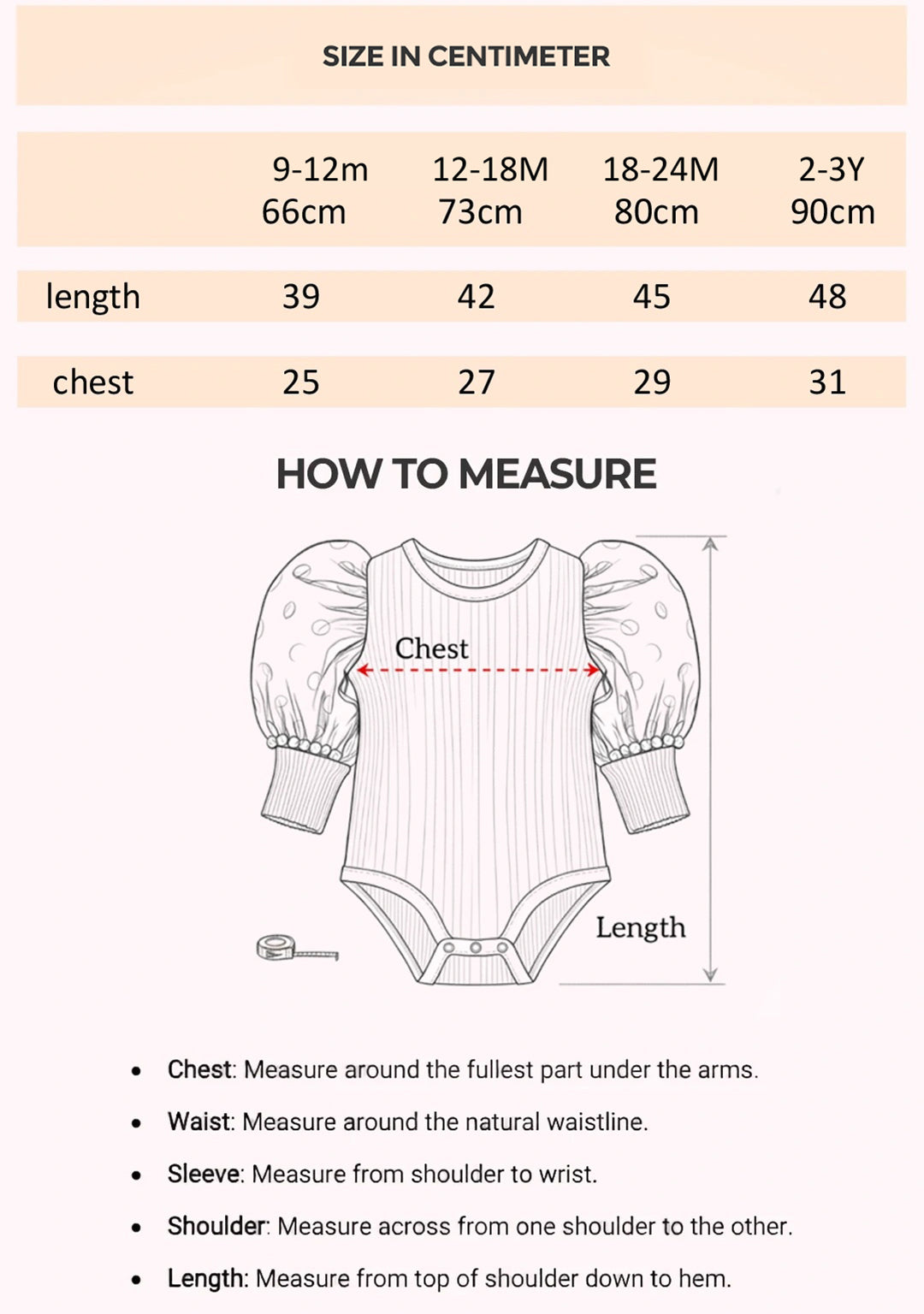 Size Chart for Jessica Floral Romper Dress