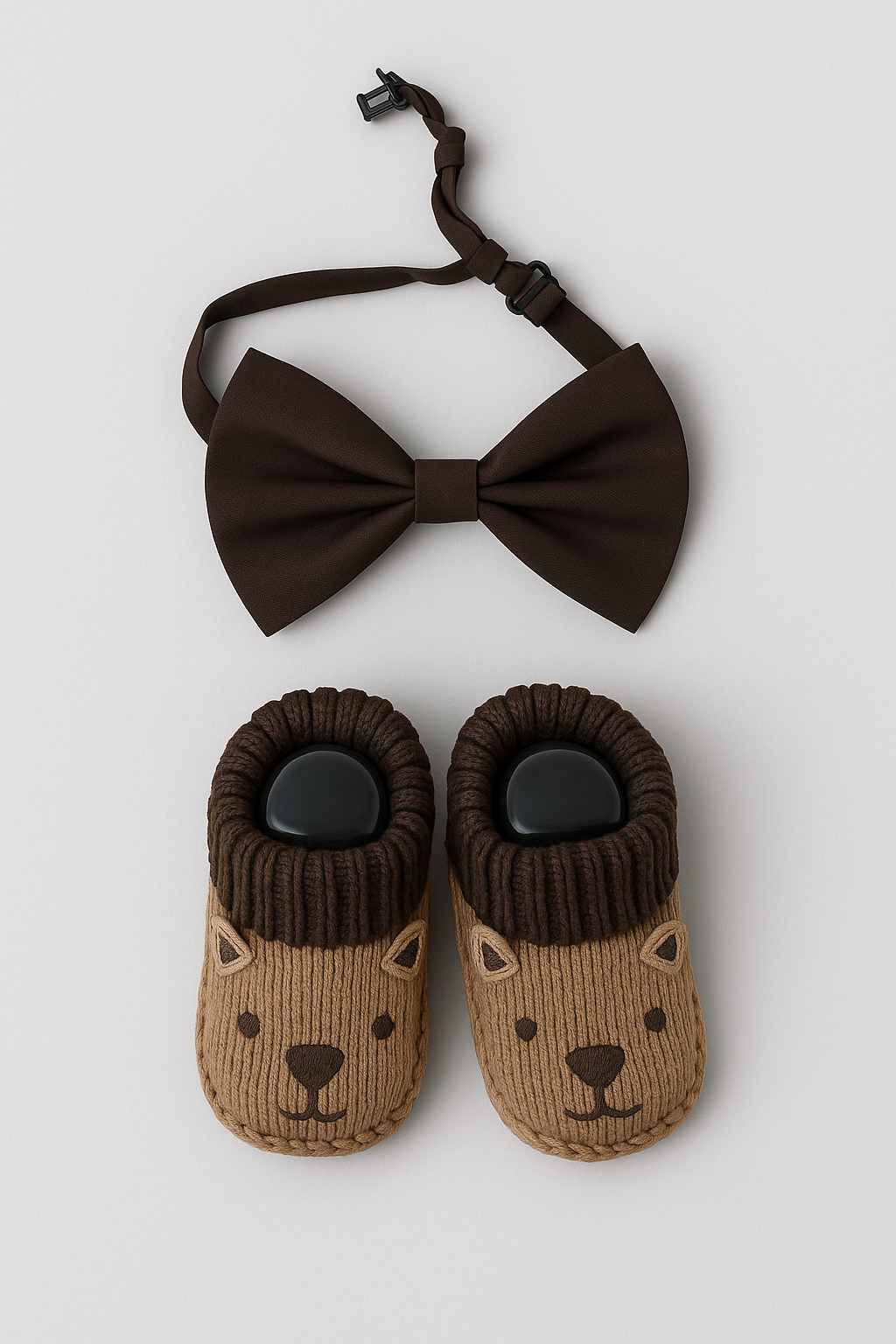 Newborns’ Bow Tie & Crochet Pattern Booties set