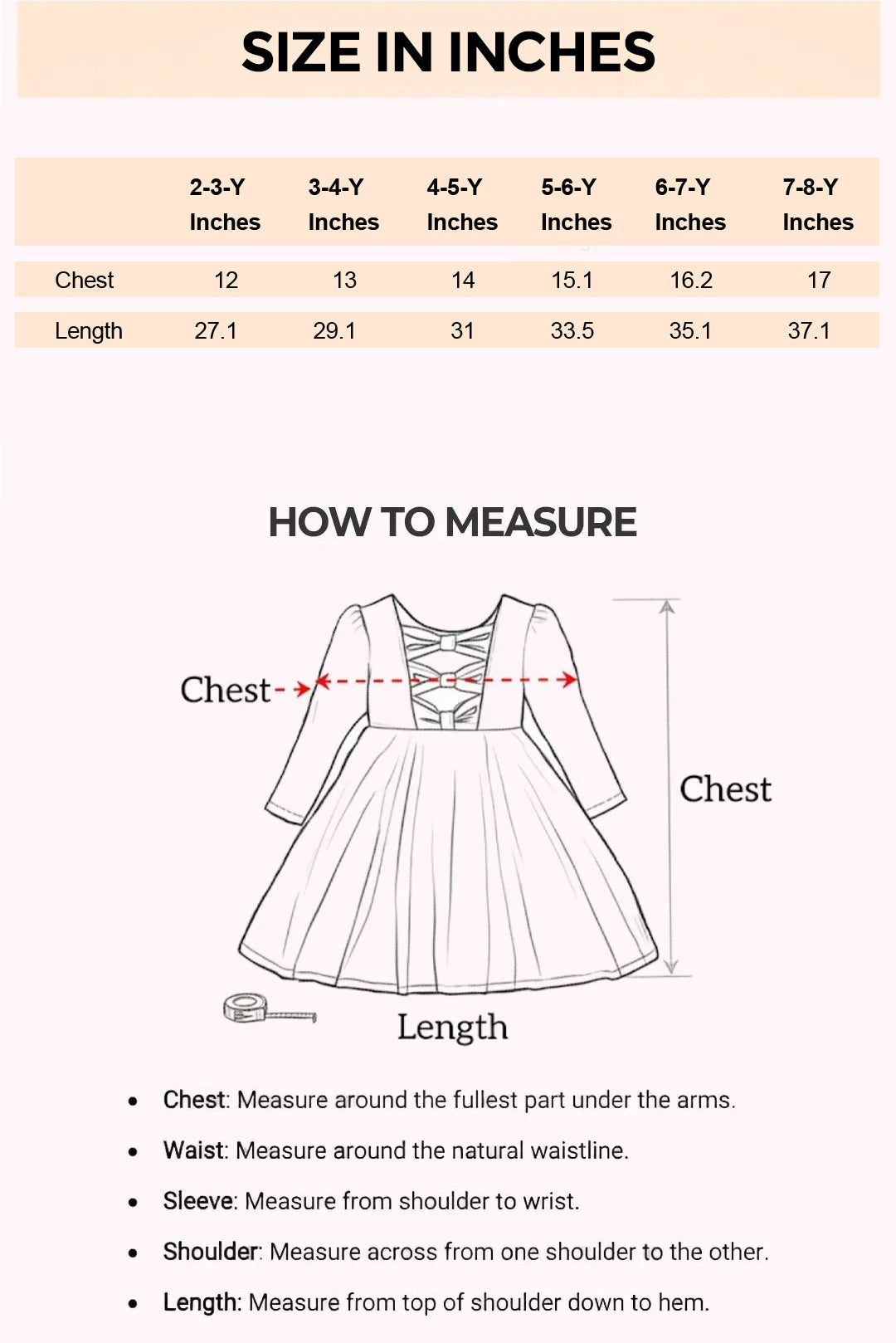 Size Chart for Amaya Sequined Gauze Dress
