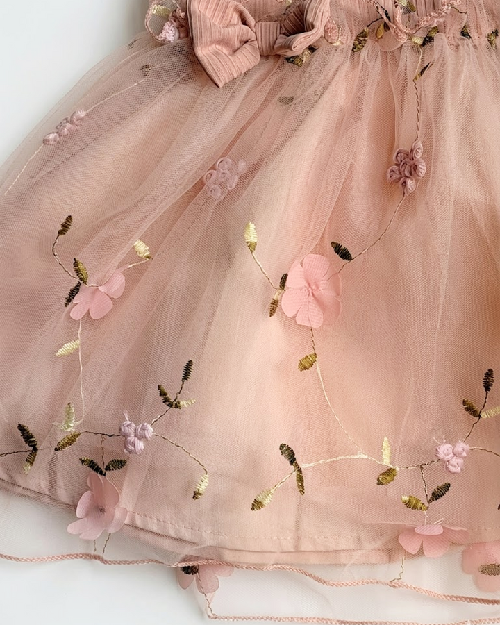 Blossom Bows Embroidery Dress