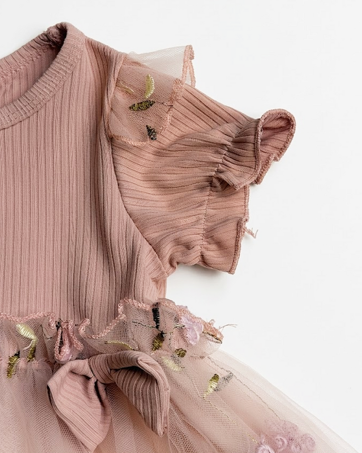 Blossom Bows Embroidery Dress