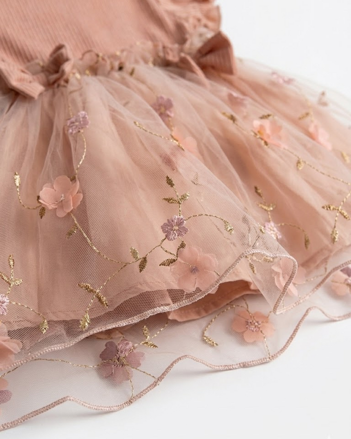 Blossom Bows Embroidery Dress