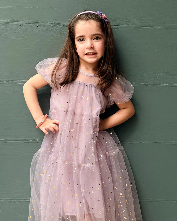 Sequined Fluffy Gauze Dress