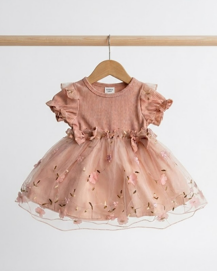 Blossom Bows Embroidery Dress