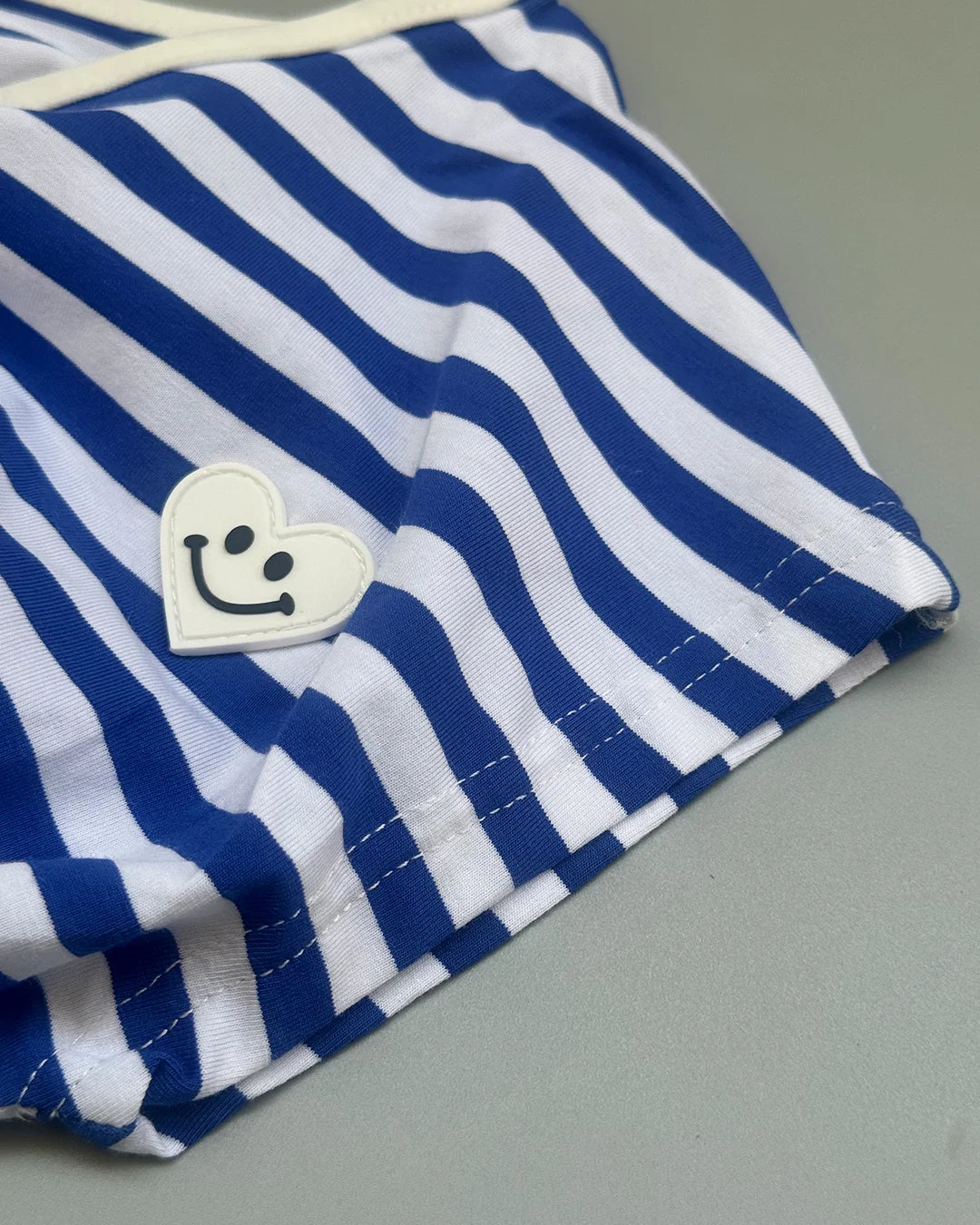 Happy Stripes Smiley Cotton Romper