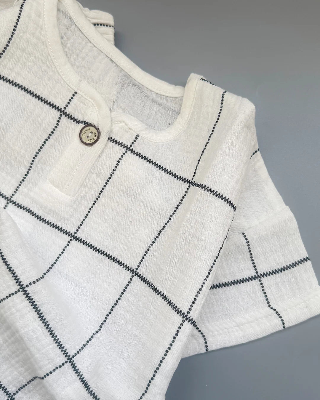 Monochrome Grid Cotton Muslin Co-ord Set