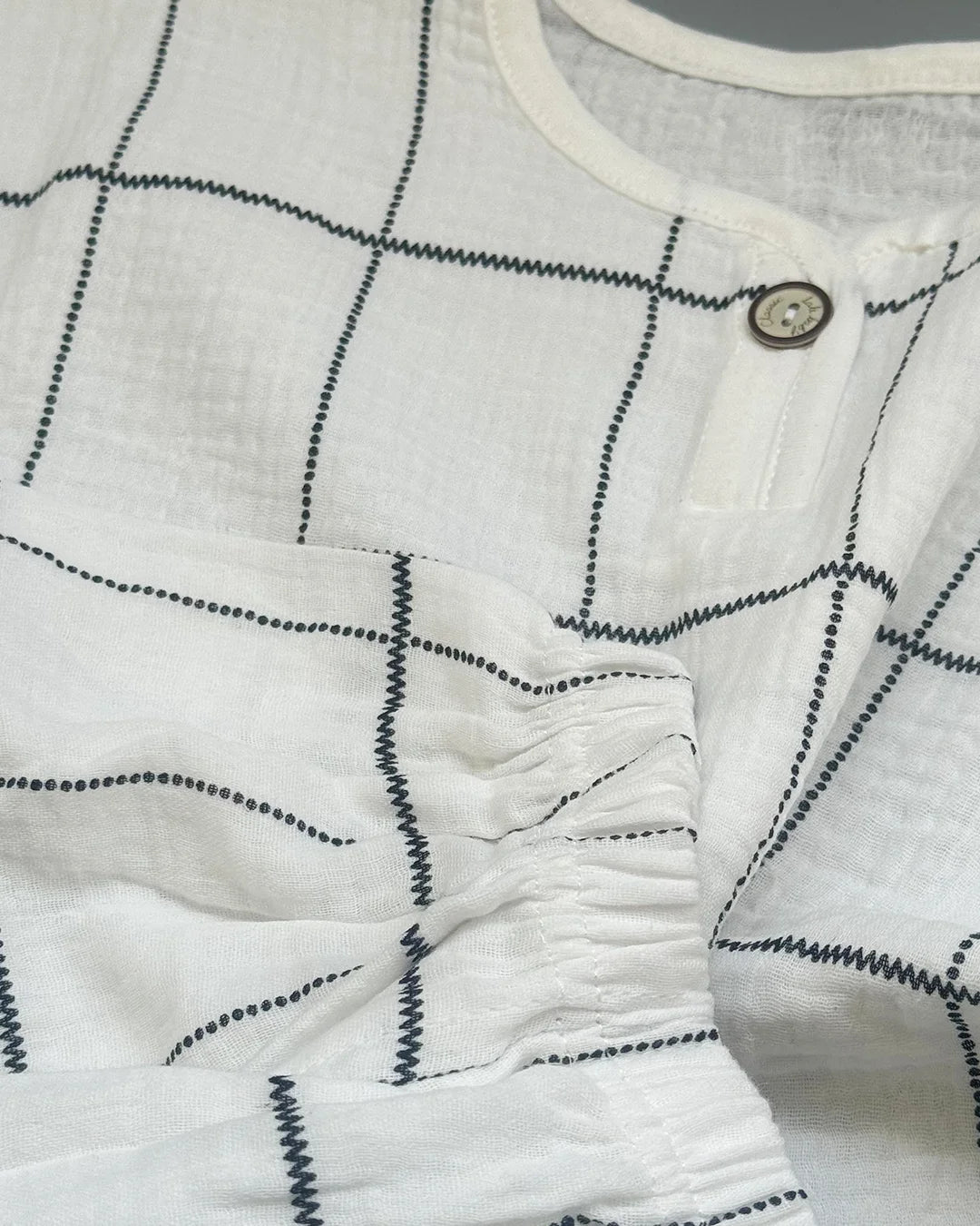 Monochrome Grid Cotton Muslin Co-ord Set