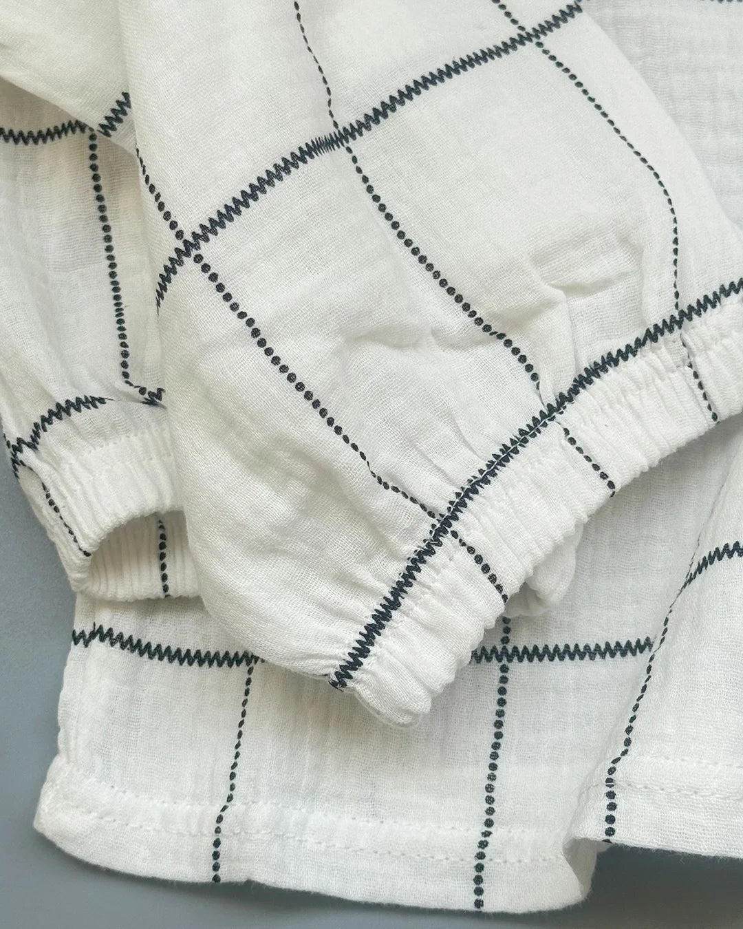 Monochrome Grid Cotton Muslin Co-ord Set