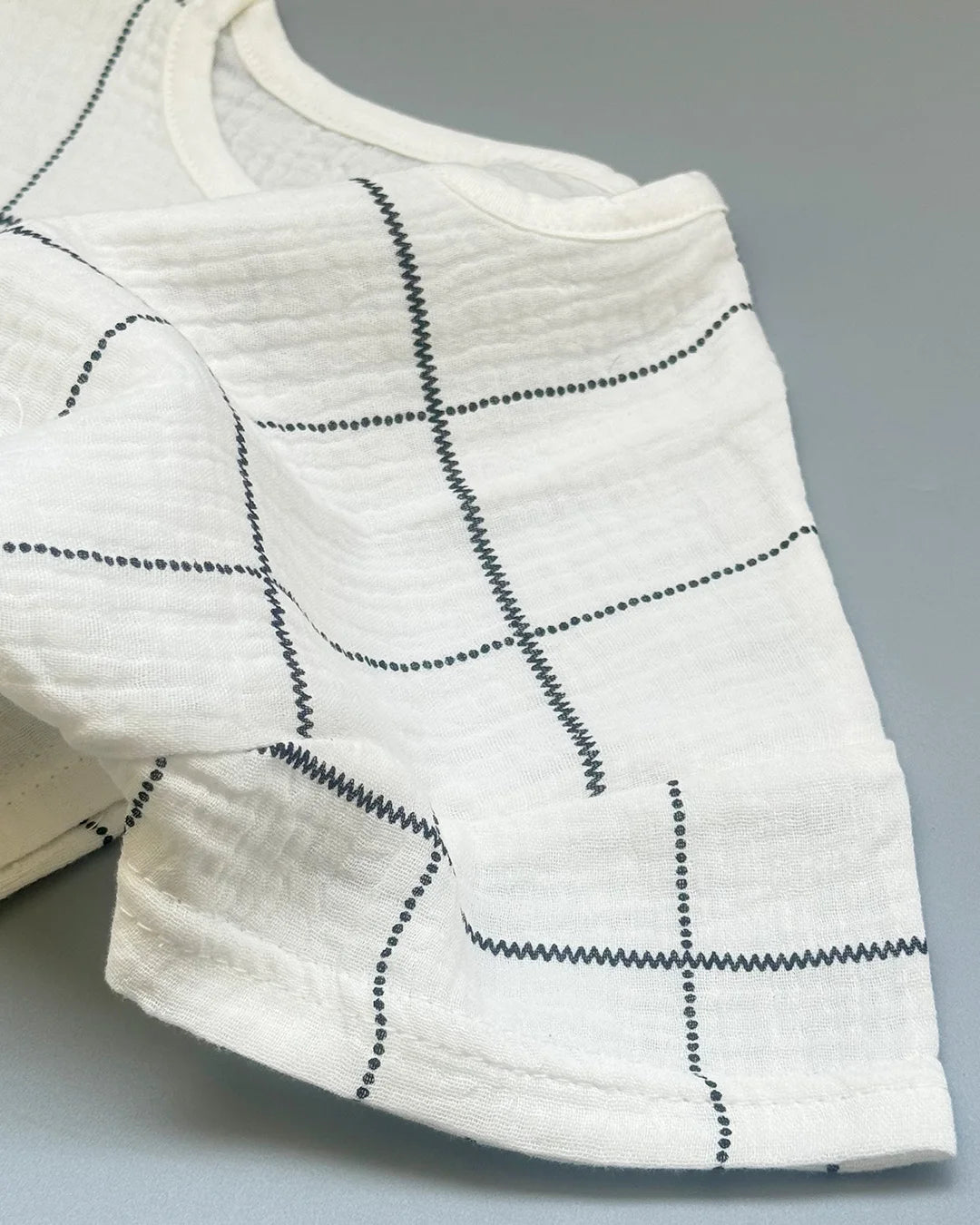 Monochrome Grid Cotton Muslin Co-ord Set