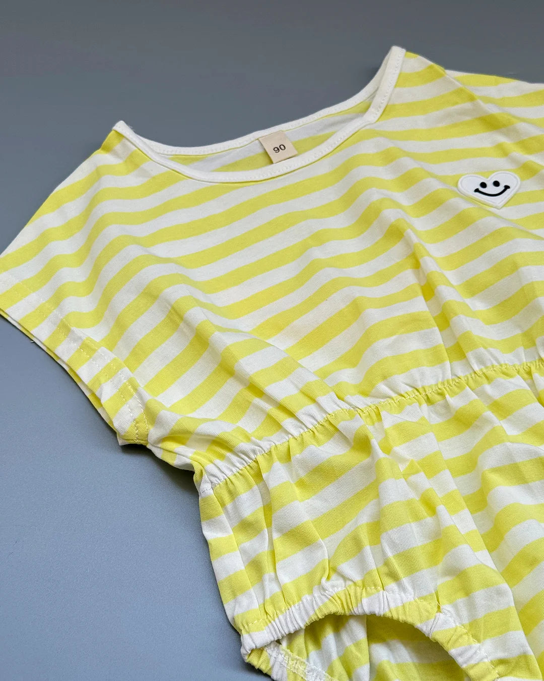 Happy Stripes Smiley Cotton Romper