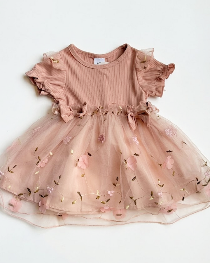 Blossom Bows Embroidery Dress