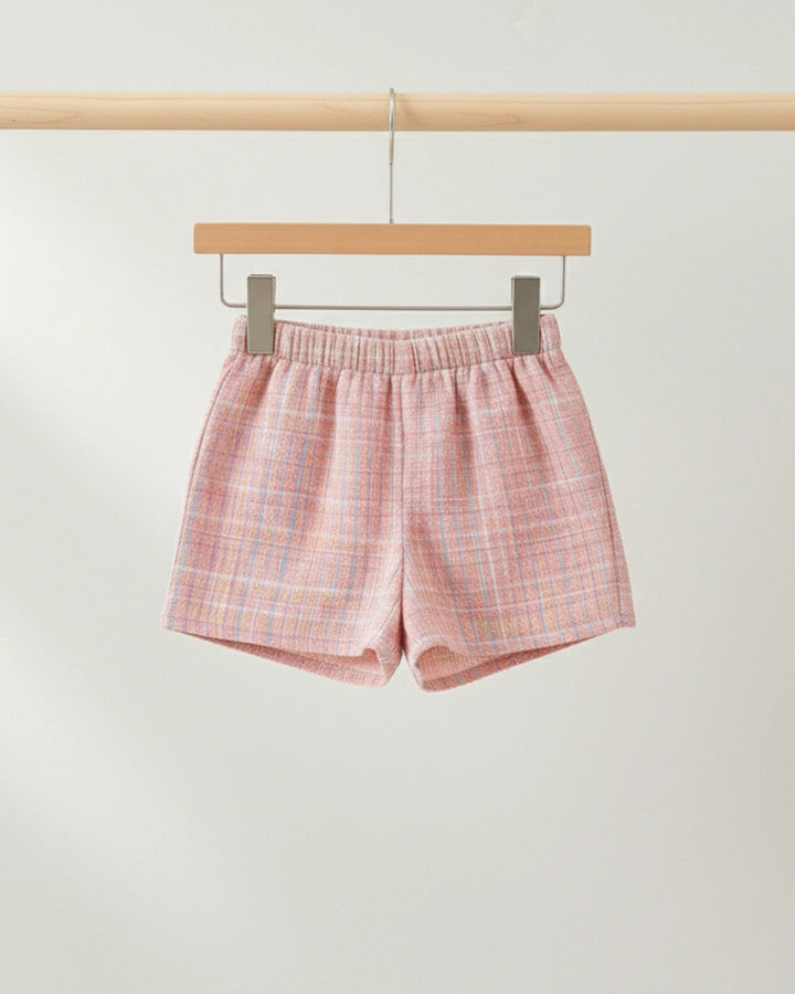 Cotton Puff Sleeve Top & Ruffle Shorts Set