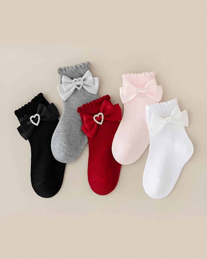 Ainara Heart Bow Socks
