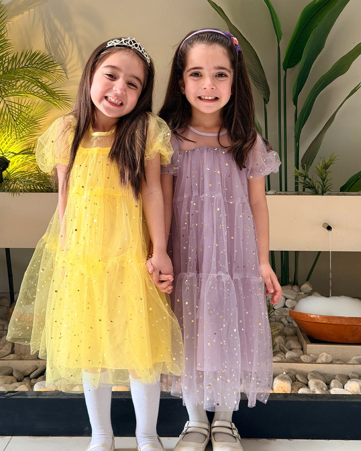 Sequined Fluffy Gauze Dress