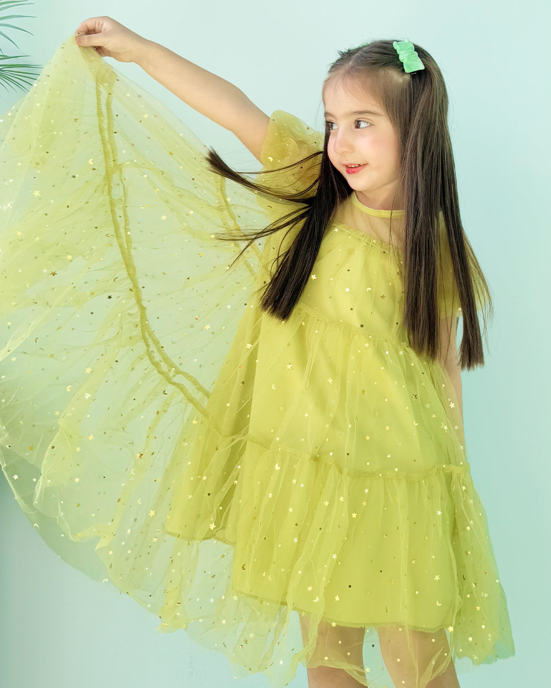 Sequined Fluffy Gauze Dress