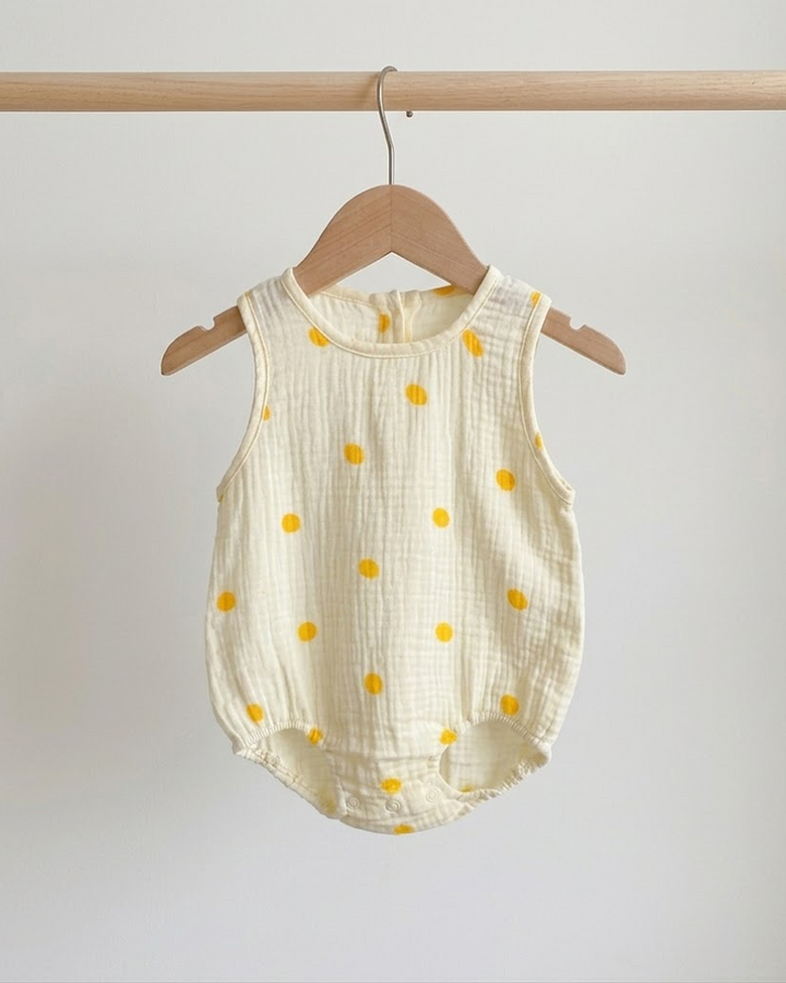 Dotty Darling Muslin Romper
