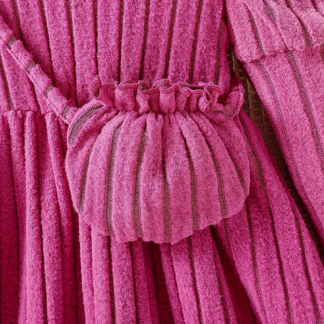 Fuchsia Twirl Turtleneck Dress