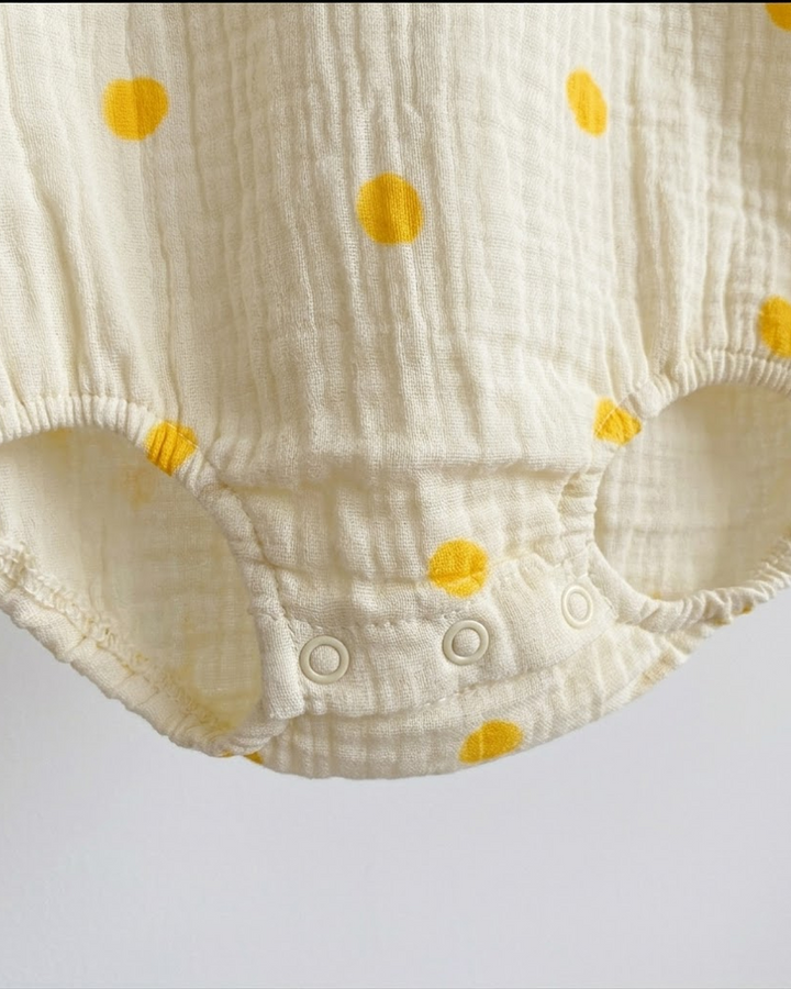 Dotty Darling Muslin Romper