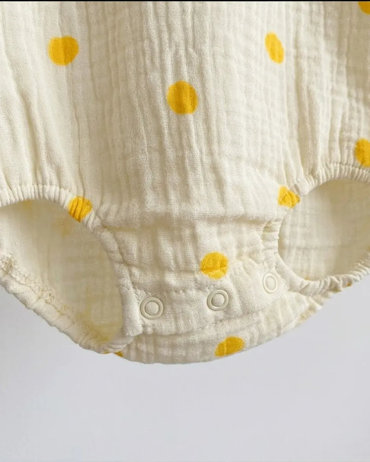 Dotty Darling Muslin Romper