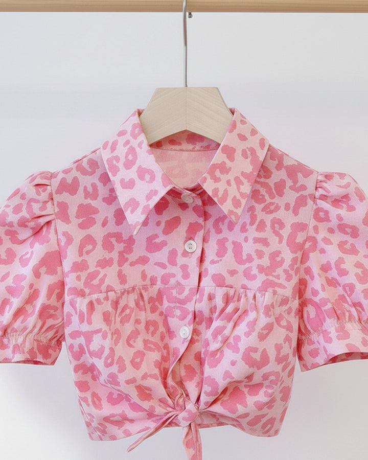 Pink Leopard Outfit Skirt Set