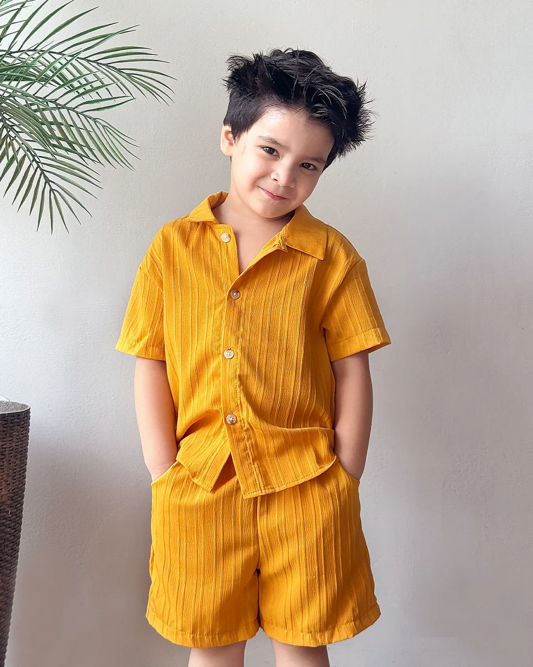 Textured Viscose 2-Piece Unisex Set