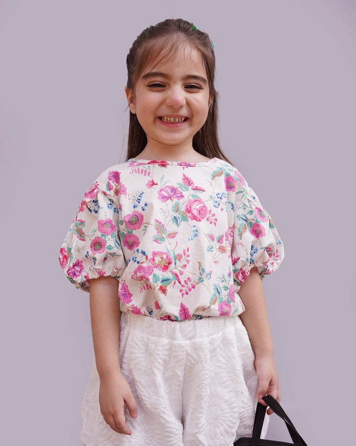 Pink Puff Sleeve Mesh Dress