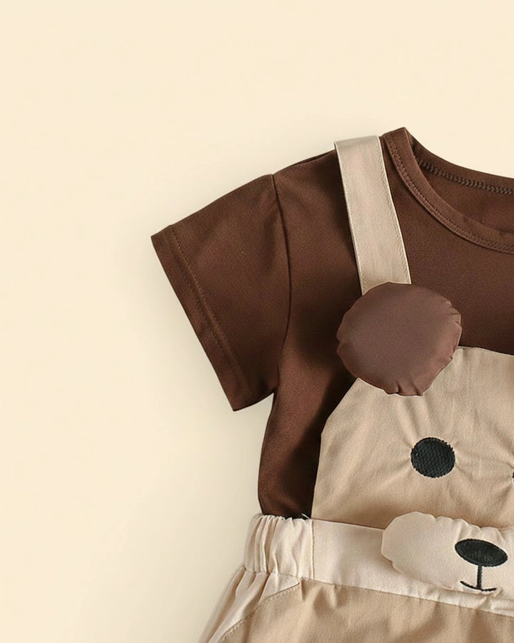 Milo Bear Dungaree Set