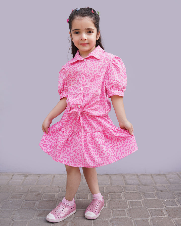 Pink Leopard Outfit Skirt Set