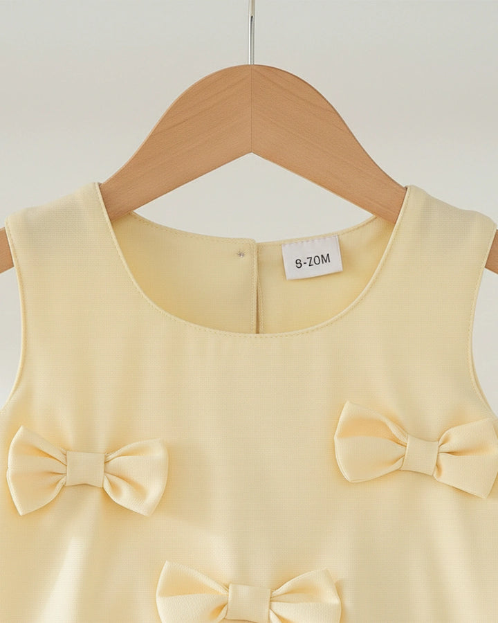 Yellow Bow Sleeveless Set