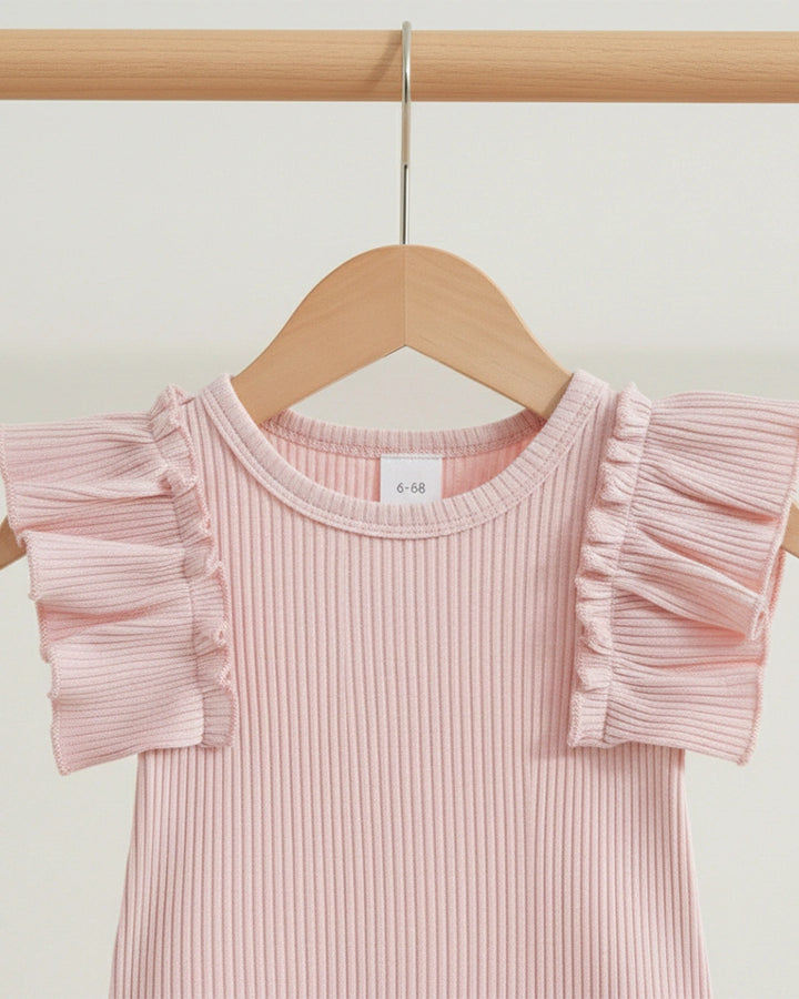 Ruffle Romper and Bow Skirt