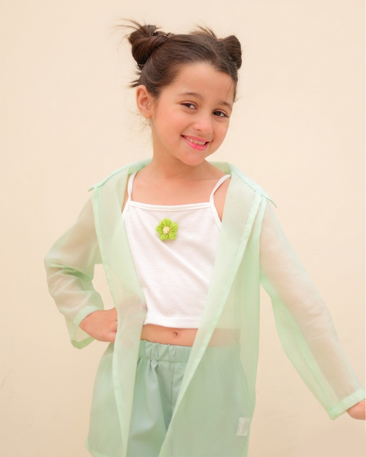 3-Piece Semi-Sheer Summer Set for Girls