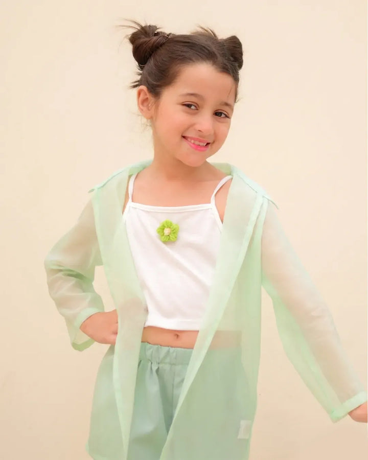3-Piece Semi-Sheer Summer Set for Girls