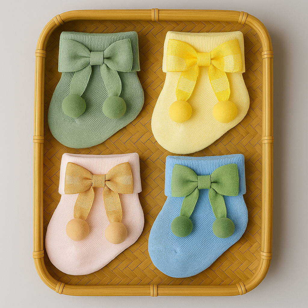 Newborn Cotton Bow Socks