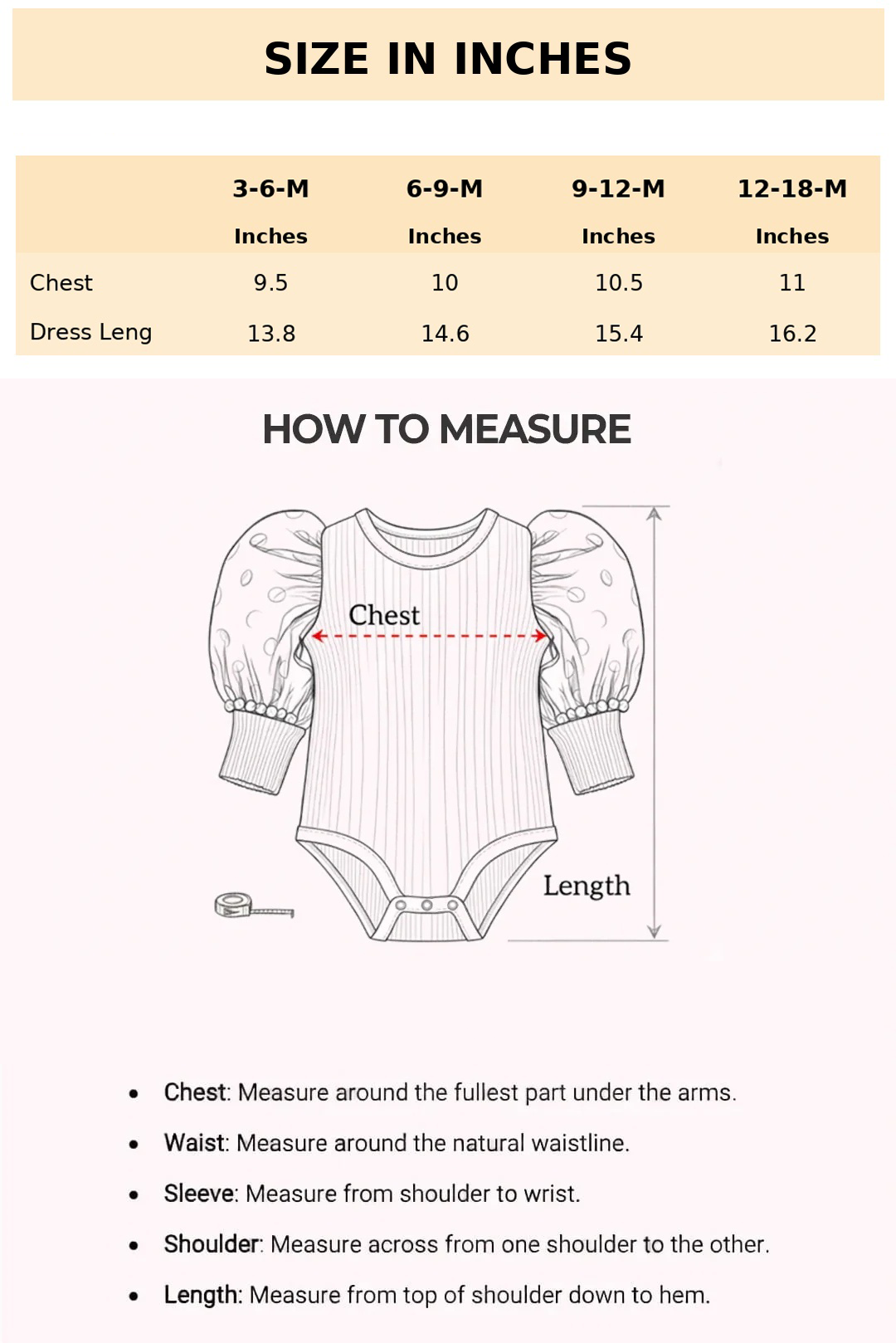 Size Chart for Erica Dusty Pink Party Dress