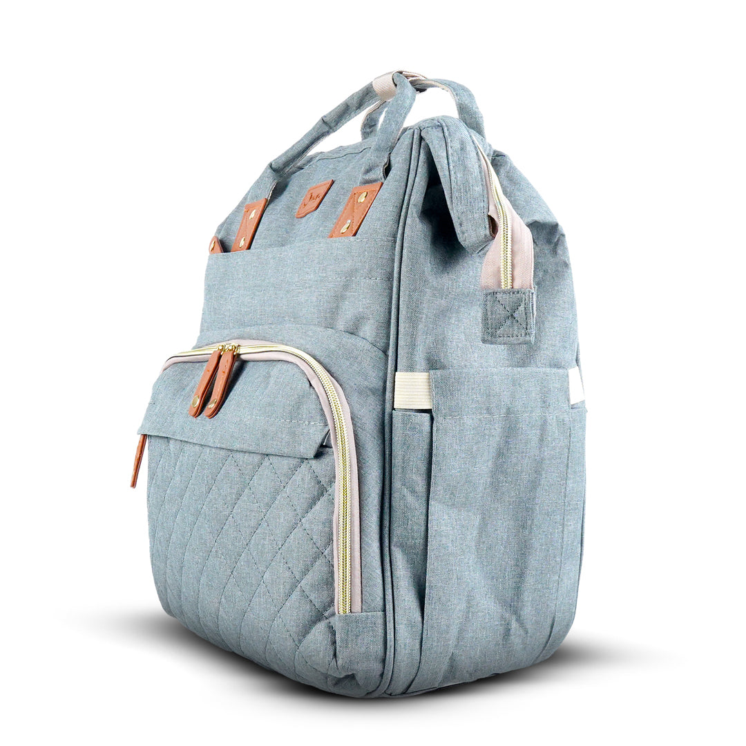 right side look of grey maternity bag