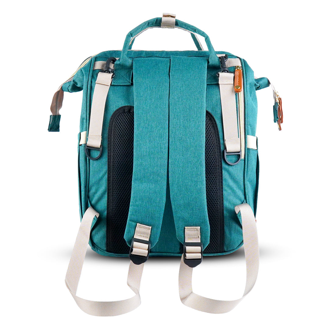 cyan maternity bag back look