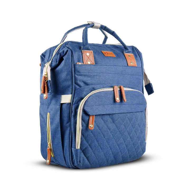 right side look of blue maternity bag