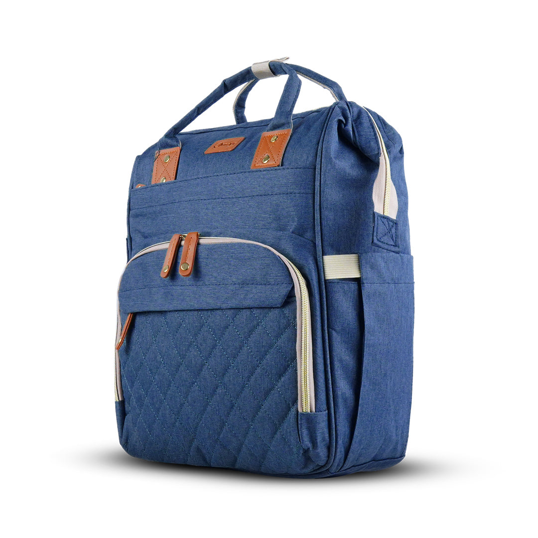 side look of Dark blue maternity bag