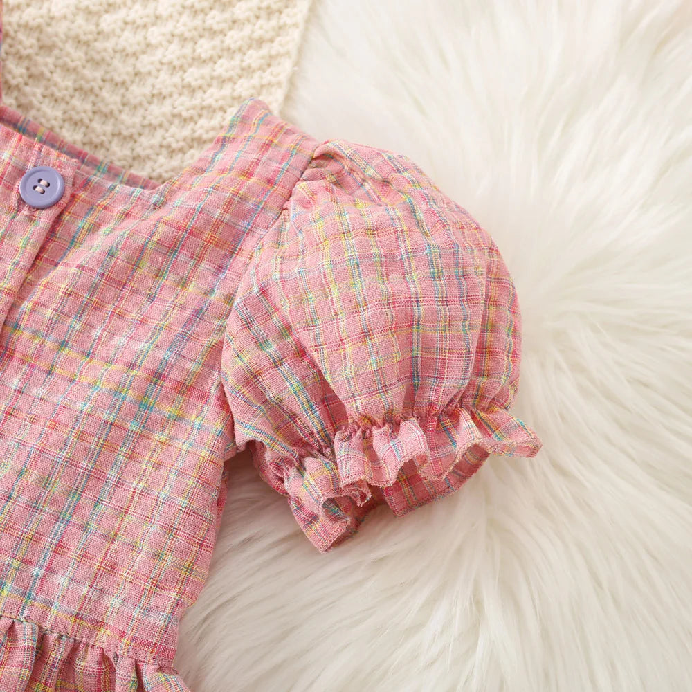 Cotton Puff Sleeve Top & Ruffle Shorts Set